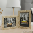 Ver imagem 1 de Porta Retrato Duplo 10x15 Moldura Marmorizada Dourado Luxo