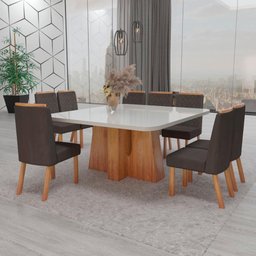 Sala de Jantar 135x135 8 Cadeiras Magic Bom Pastor - 1