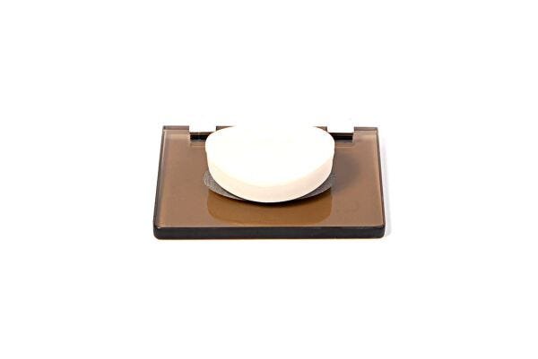 Saboneteira em Vidro Bronze Lapidado - Aquabox - 14cmx9cmx10mm. - 2