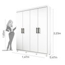 Ver imagem 3 de Guarda-Roupa Solteiro com Pés 4 Portas 3 Gavetas Olimpo Tcil Móveis