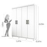 Guarda-Roupa Solteiro com Pés 4 Portas 3 Gavetas Olimpo Tcil Móveis - 3