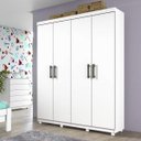 Ver imagem 4 de Guarda-Roupa Solteiro com Pés 4 Portas 3 Gavetas Olimpo Tcil Móveis