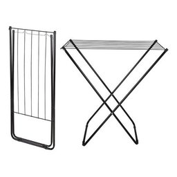 Varal De Chão Aço Slim Retrátil Dobravel Mor Preto 006215 - Preto - 1