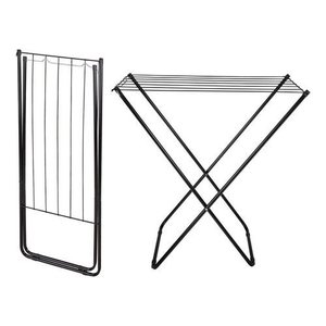 Varal De Chão Aço Slim Retrátil Dobravel Mor Preto 006215 - Preto