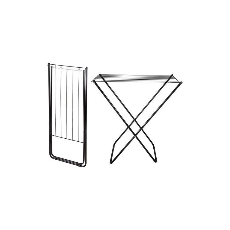 Varal De Chão Aço Slim Retrátil Dobravel Mor Preto 006215 - Preto