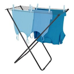 Varal De Chão Aço Slim Retrátil Dobravel Mor Preto 006215 - Preto - 2