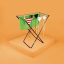 Ver imagem 6 de Varal De Chão Aço Slim Retrátil Dobravel Mor Preto 006215 - Preto