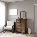 Ver imagem 1 de Conjunto Cômoda 5 Gavetas e Quadro de Espelho Imperatriz Rodmóveis