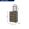 Conjunto Cômoda 5 Gavetas e Quadro de Espelho Imperatriz Rodmóveis - 4