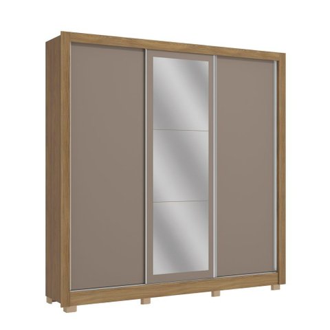 Guarda Roupa Roupeiro Casal com 3 Portas de Correr e Espelho Cb01m570 Kappesberg
