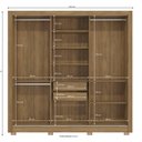 Ver imagem 2 de Guarda Roupa Roupeiro Casal com 3 Portas de Correr e Espelho Cb01m570 Kappesberg