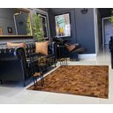 Ver imagem 5 de Tapete de Couro Castanho 1,50x2,00 com Borda Peça 10x10cm Cor: Marrom-escuro Desenho do Tecido: Quad