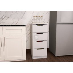 Gaveteiro Armário Branco Multiuso P/ Cozinha AJL STORE Gaveteiro 4 Gavetas Organizador Multiuso - 3