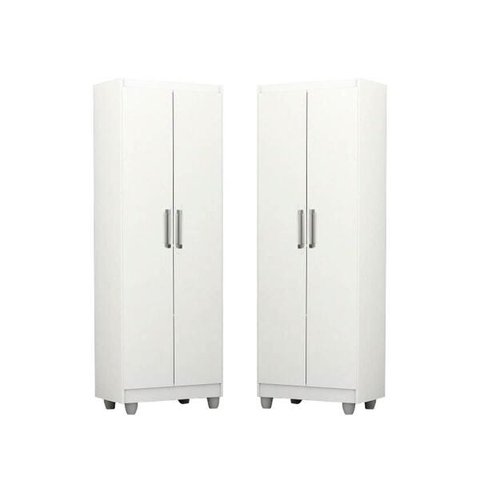 Kit 2 Armários Organizador Multiuso Sapateira Roma 2 Portas Lavanderia - e e Móveis
