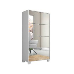 Sapateira Pequim Quatro Portas Branco Com Espelho - CSA - 1