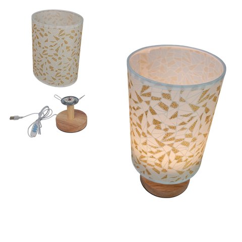 Luminaria Abajur Mesa 3 USB Iluminaçao Regulavel Tons Minimalista LED Candeeiro Cabeceira Quarto Esc