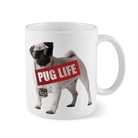 Caneca Pet Ceramica Pug Life 320ml