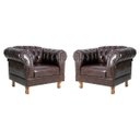 Ver imagem 1 de Duas Poltronas Duque Chesterfield Capitone Marrom