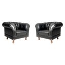 Ver imagem 1 de Duas Poltronas Duque Chesterfield Capitone Preta