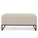 Ver imagem 3 de Puff Decorativo Para Sala de Estar Cléo W01 Base de Ferro 90 cm Linho Cru - Lyam Decor