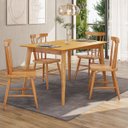 Ver imagem 3 de Mesa de Jantar em Madeira Livie 137x90cm Natural Acetinado Piratini