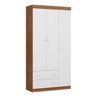 Guarda-Roupa Beca com 3 Portas 100% MDF Carvalho Avelã / Branco Premium - 1