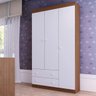 Guarda-Roupa Beca com 3 Portas 100% MDF Carvalho Avelã / Branco Premium - 7