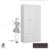 Guarda-Roupa Beca com 3 Portas 100% MDF Carvalho Avelã / Branco Premium - 6