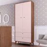 Guarda-Roupa Clássico com 2 Portas 100% MDF Carvalho Avelã / Rosa Premium - 7