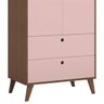 Guarda-Roupa Clássico com 2 Portas 100% MDF Carvalho Avelã / Rosa Premium - 4