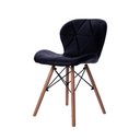 Ver imagem 2 de Kit 02 Cadeiras Estofada Jantar Charles Eames Eiffel Slim Wood Confort Preto