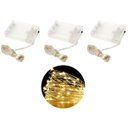 Ver imagem 1 de Kit Fio de Fada Micro Led Pilha 50 Lâmpadas Branco Quente Fixa 5 Metros 3 Unidades - Master Christma