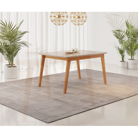 Mesa de Jantar Elegance Jcm Movelaria Cinamomo/off 1,80 M