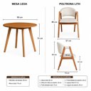 Ver imagem 3 de Conjunto Mesa Compacta 90cm & 4 Poltronas Lithi em Linho Marfim Ergônomicas & Delicadas
