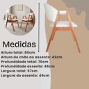 Ver imagem 4 de Conjunto Mesa Compacta 90cm & 4 Poltronas Lithi em Linho Marfim Ergônomicas & Delicadas