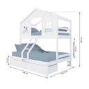 Ver imagem 3 de Beliche Casal/ Solteiro Casinha Dos Sonhos com 02 Gavetas Madeira Maciça Branco Megamobilia