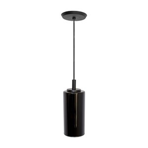 PENDENTE CILINDRO COM VIDRO PRETO