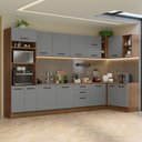 Ver imagem 1 de Armário de Cozinha Planejada de Canto 499cm Rustic/Cinza Agata Madesa 01