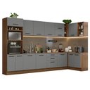 Ver imagem 3 de Armário de Cozinha Planejada de Canto 499cm Rustic/Cinza Agata Madesa 01