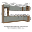 Ver imagem 4 de Armário de Cozinha Planejada de Canto 499cm Rustic/Cinza Agata Madesa 01