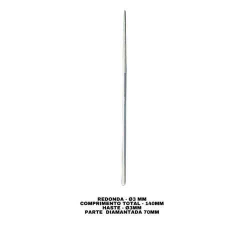 Lima Diamantada Profissional Individual Agulha 140mm - REDONDA PF-103LV - #400