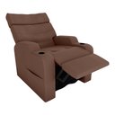 Ver imagem 3 de Poltrona Reclinável do Papaicom Porta Copos Porta Controle Toro Veludo Ferrugem Matrix
