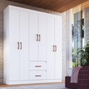 Ver imagem 2 de Guarda-Roupa Casal 6 Portas e 2 Gavetas Multimóveis CR35210 Branco