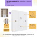Ver imagem 3 de Guarda-Roupa Casal 6 Portas e 2 Gavetas Multimóveis CR35210 Branco