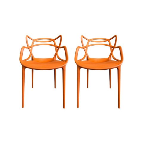 Kit 2 cadeiras Allegra Design Moderno em Polipropileno Empilhável – Para Sala, Cozinha e Escritório 