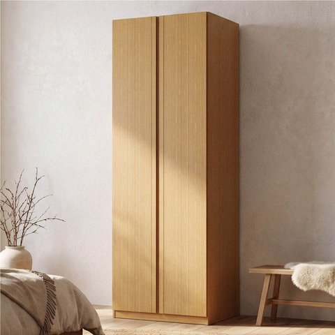 Guarda Roupa Planejado 2 Portas Lisas 80cm Samambaia CabeCasa MadeiraOriginals Marrom/Carvalho
