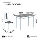 Ver imagem 3 de Conjunto de Mesa com 4 Cadeiras Lívia Branco/Preto