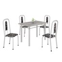 Ver imagem 2 de Conjunto de Mesa com 4 Cadeiras Lívia Branco/Preto