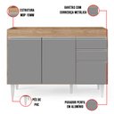 Ver imagem 5 de Kit Armário Aéreo e Balcão de Cozinha Lavanderia Dora sem Tampo 120 cm - D’Rossi Castanho e C