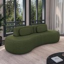 Ver imagem 2 de Sofá Sala de Estar Modulado França 280cm Encosto Articulável com Almofadas Linho Verde G45 - Gran Be